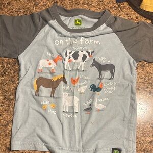 John Deere Kids Farm Animal Tee - Light Blue and Dark Gray